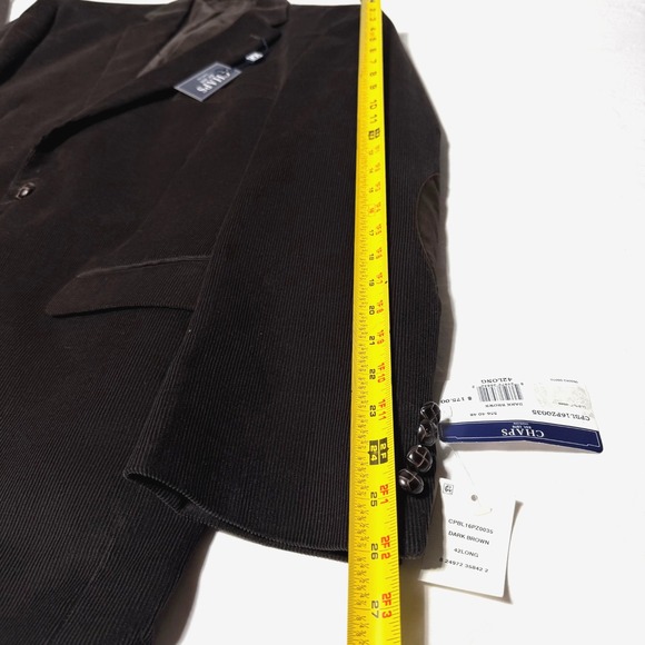NEW Chaps Corduroy‎ Blazer Jacket Sport Coat Men's Size 42L Dark Brown - Picture 12 of 14